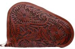 3D Belt Company PI101 Tan Pistol Case with Fancy Embossed Leather